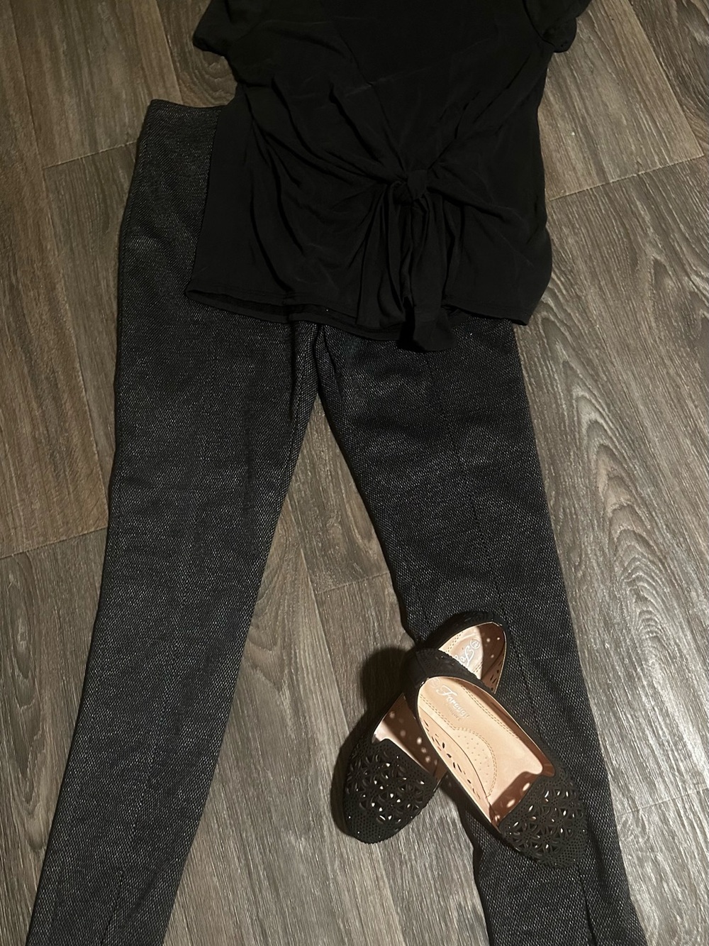 crosby. Black Textured Skinny Pants